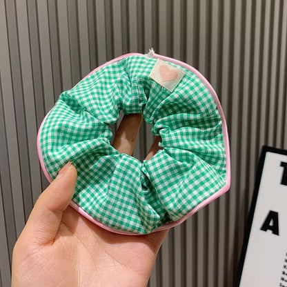 Romie Green Checkered Scrunchie