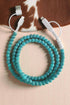 Turquoise beaded phone charger 