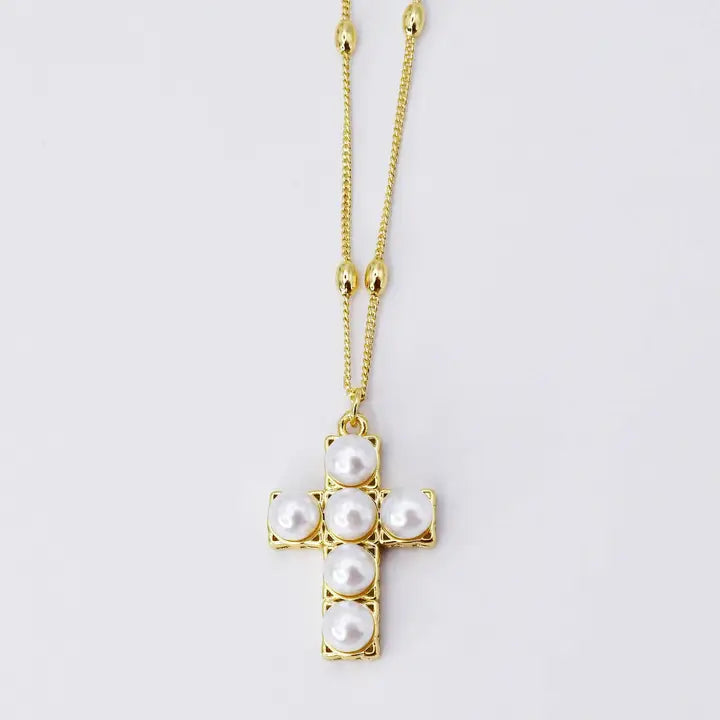 Pearl Cross Necklace