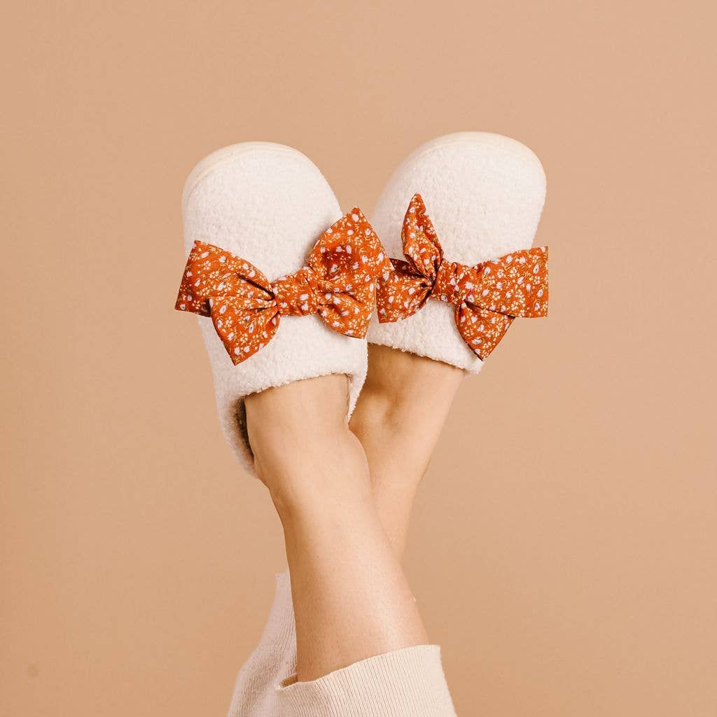 Fall Flora Fuzzy Slippers