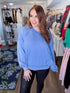 Serene Stitched Sweatshirt Blue Easel