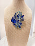 Vintage Blue Crystal Statement Brooch Threads of Grace