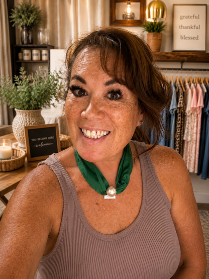 Game Day Pearl Scarf Necklace SW Trading