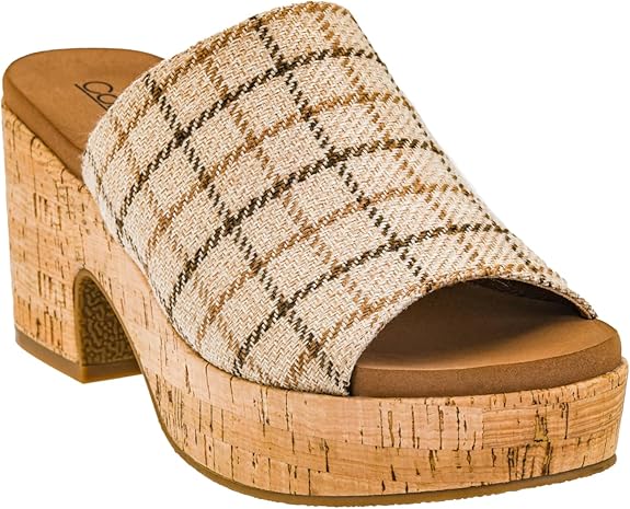 Totally Buggin Camel Plaid Wedges Corkys