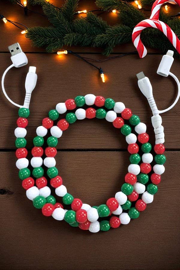 Holiday Beaded Cord Phone Charger