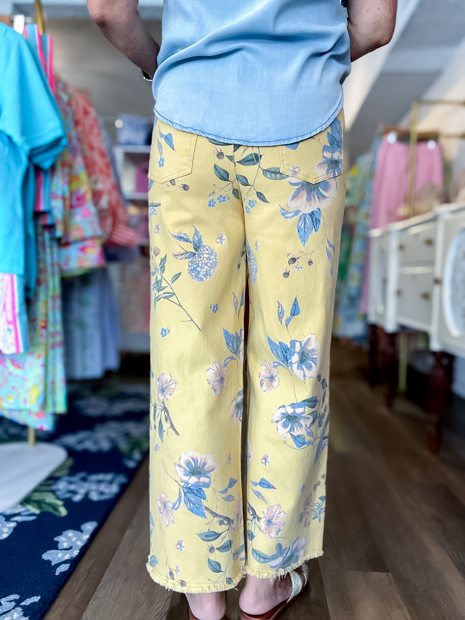 Dusty Ridge Floral Pant - Yellow Threads of Grace
