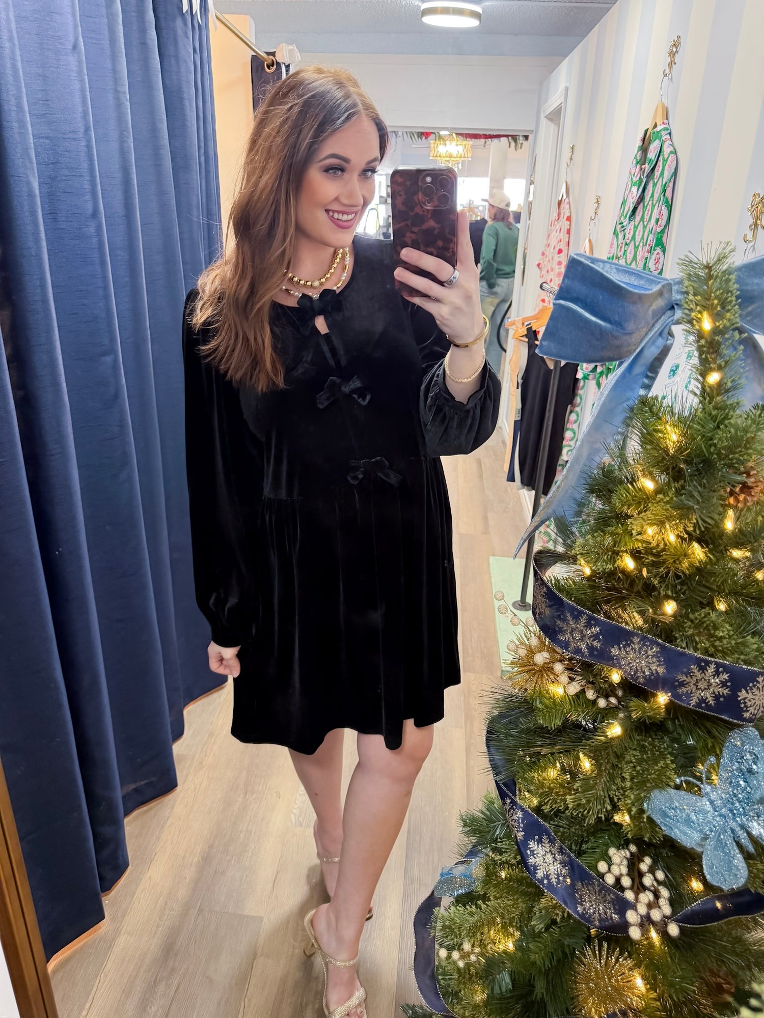 Velvet Keepsake Bow Dress Vine &amp; Love