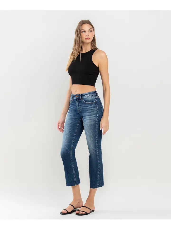 Mid-Rise Crop Straight Jean