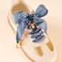 Navy gingham shoelaces 