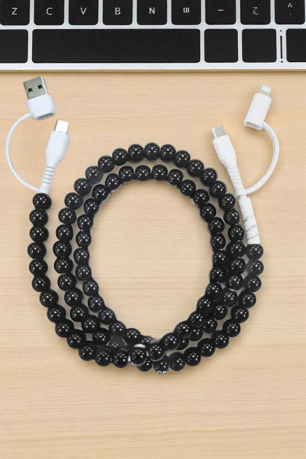 Black beaded 2 in 1 charger