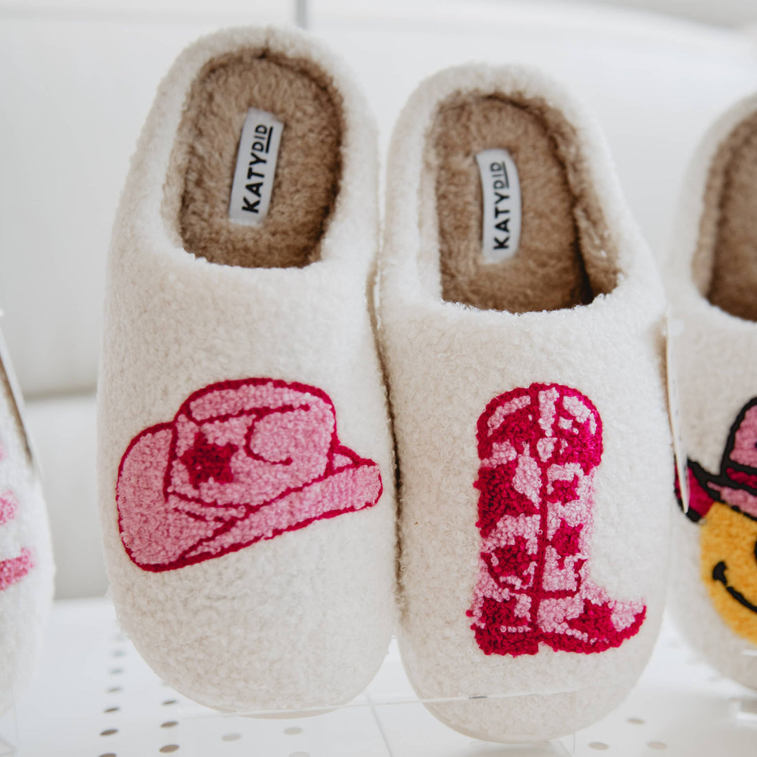 Pink hat and pink cowgirl boot slippers