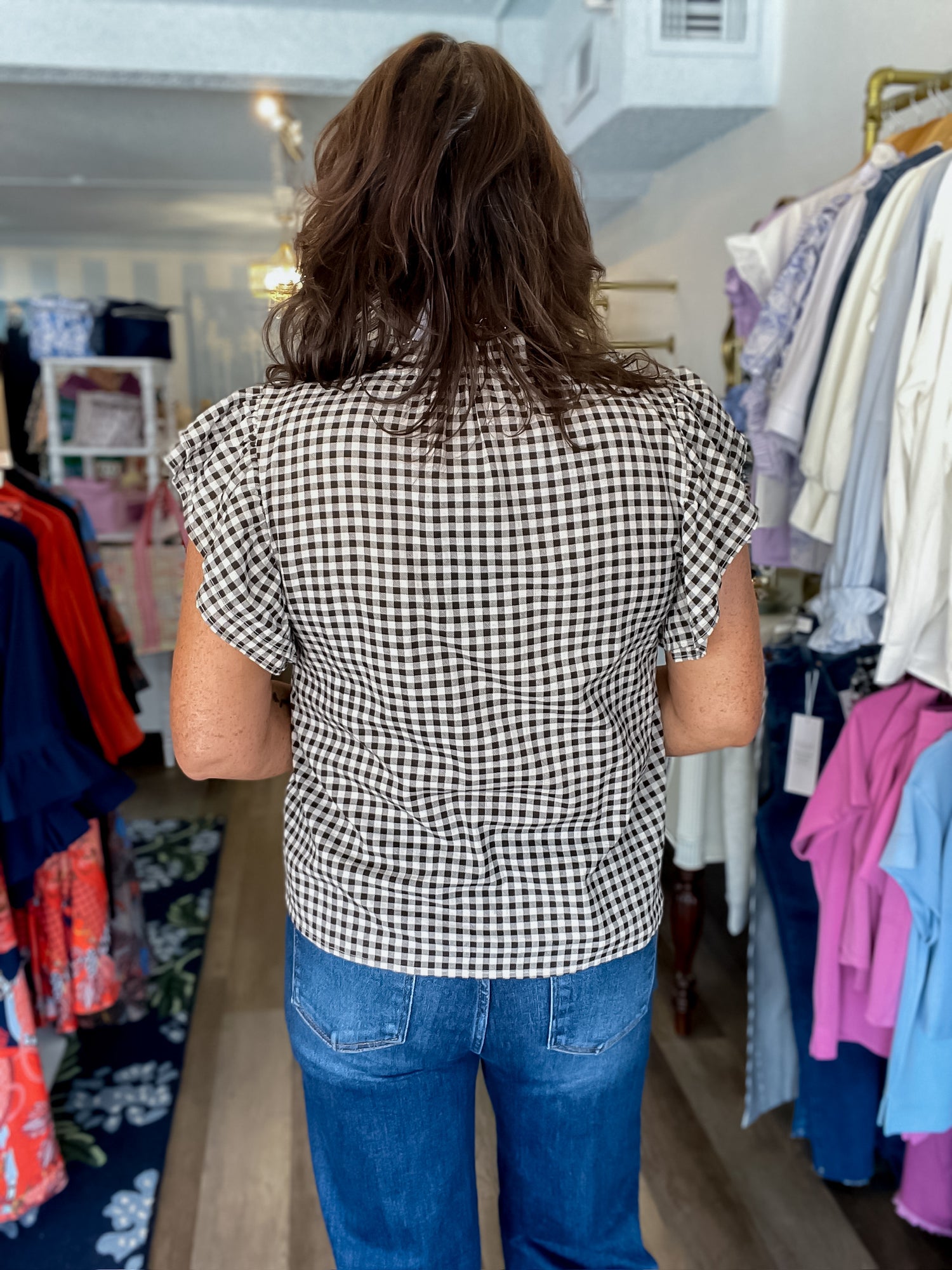 Check Please Embroidered Top THML