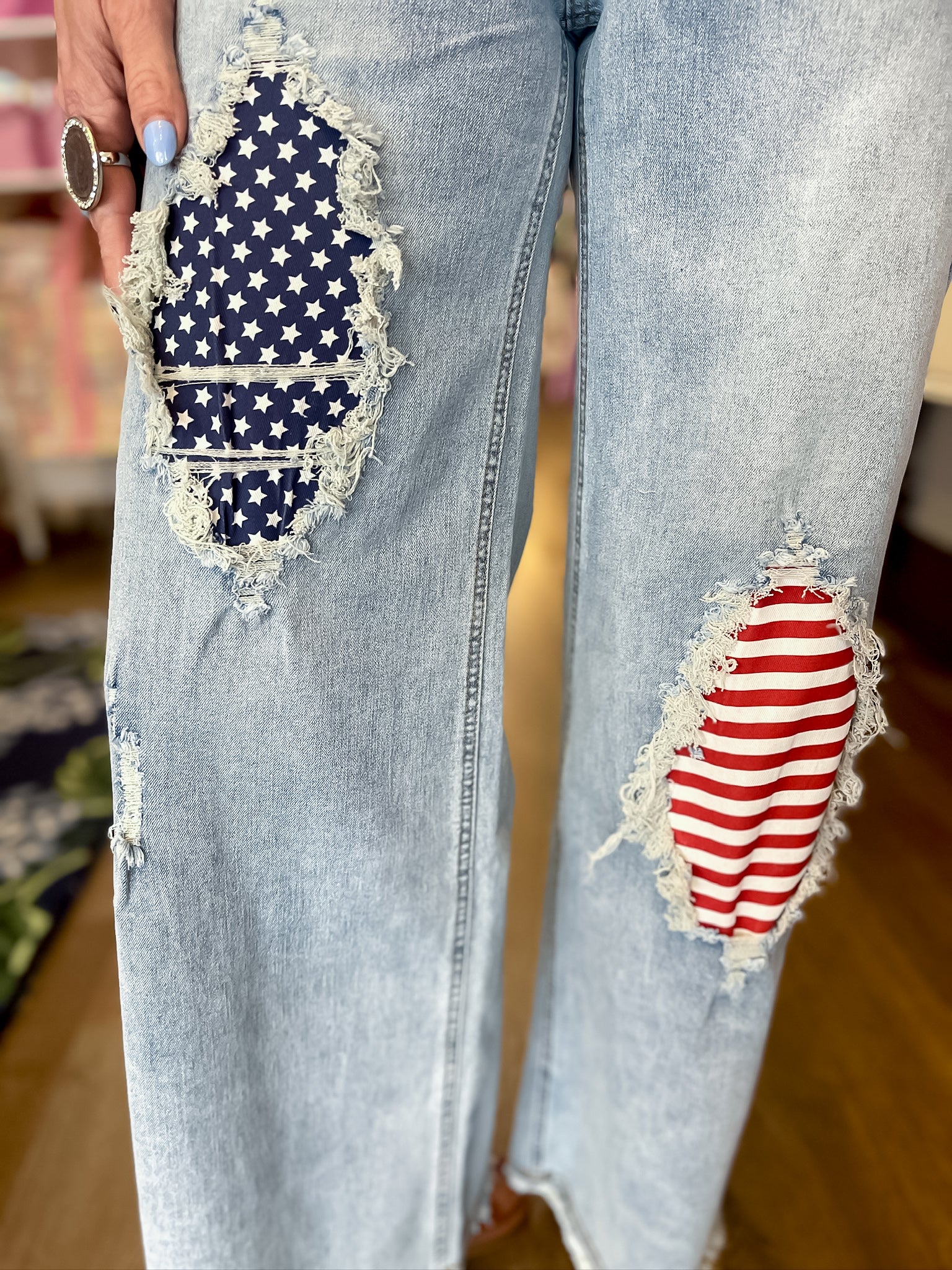 Freedom Fringe Denim Jeans Easel