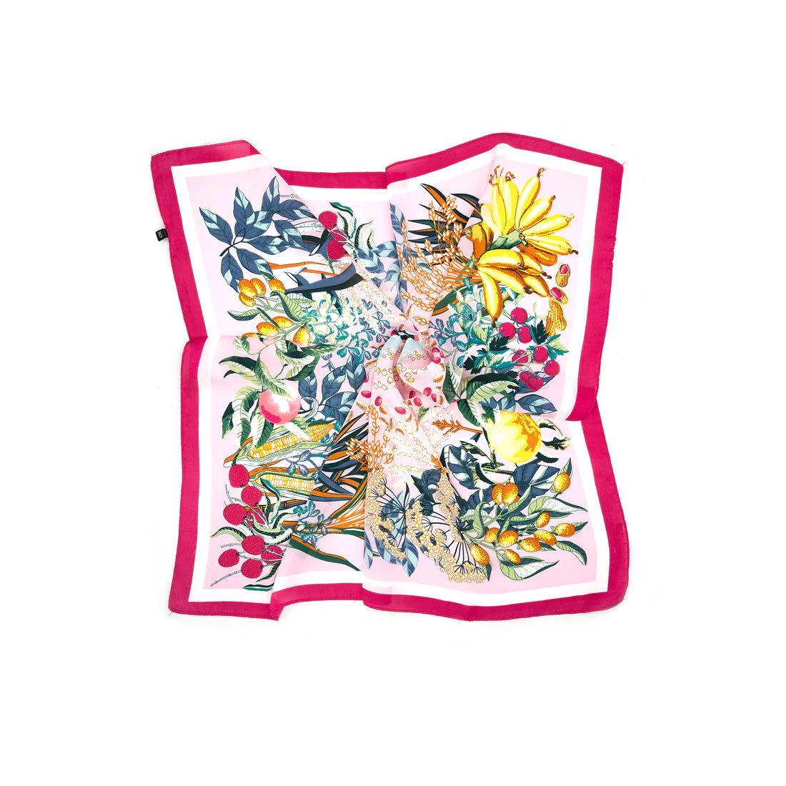 Fuchsia Orchard Silk Scarf BC Handbags