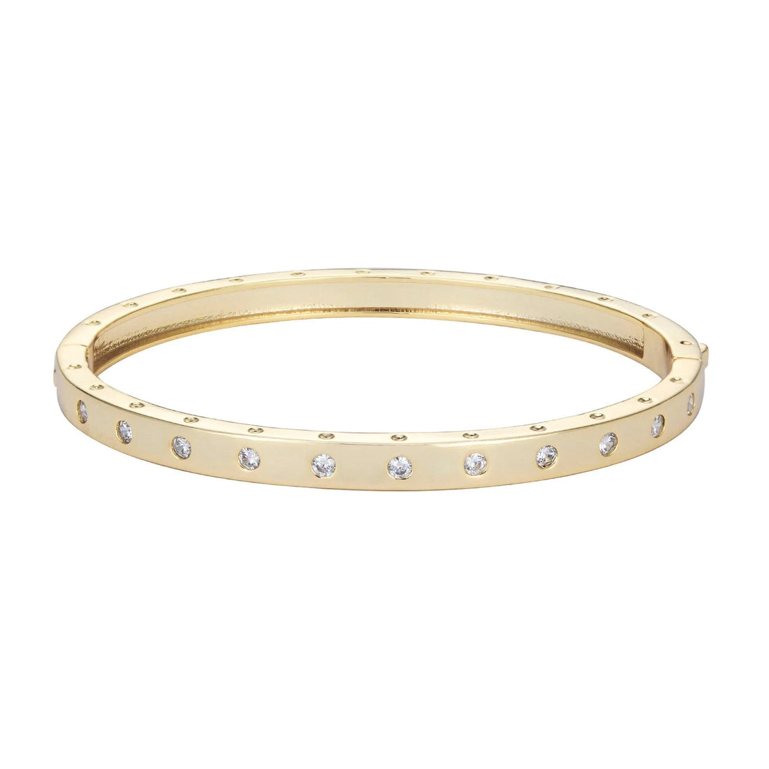 CZ accent push lock bangle