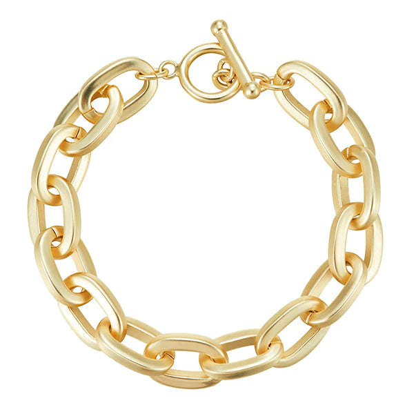 Matte gold link bracelet