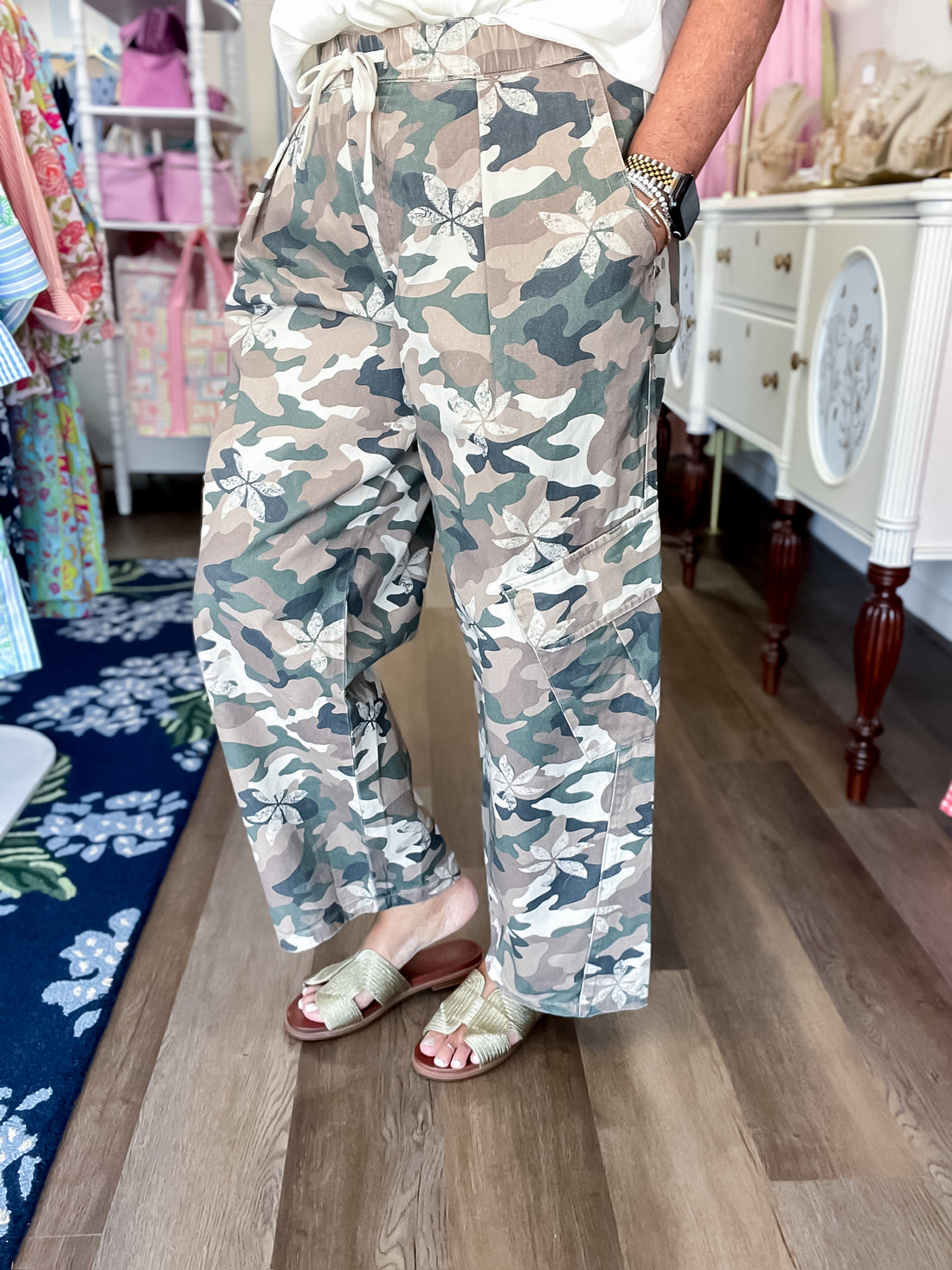 Hidden Bloom Camo Cargo Pants Easel