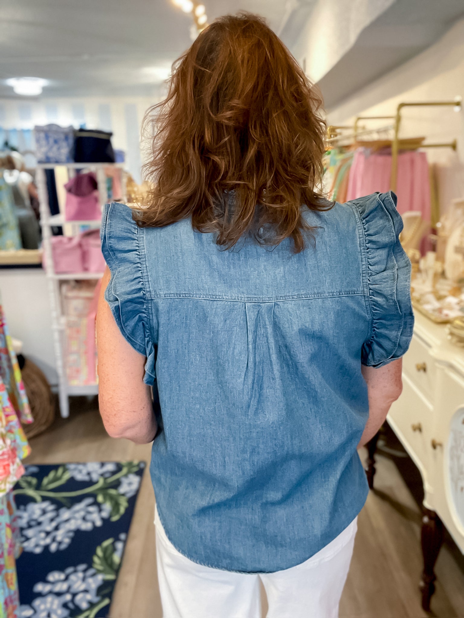 Sweetwater Ruffle Top- Light Easel