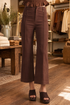 The Front Row Pant - Brown Entro