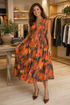 The Painted Harvest Midi Dress Entro