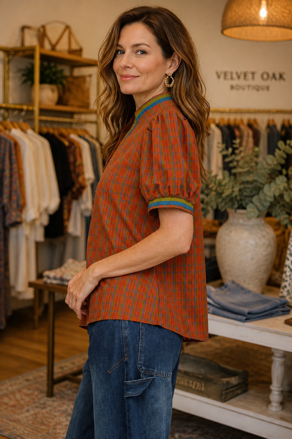 The Fireside Plaid Top Entro