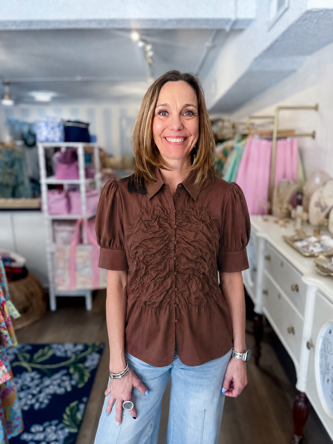 The Audrey Top - Brown VAVA
