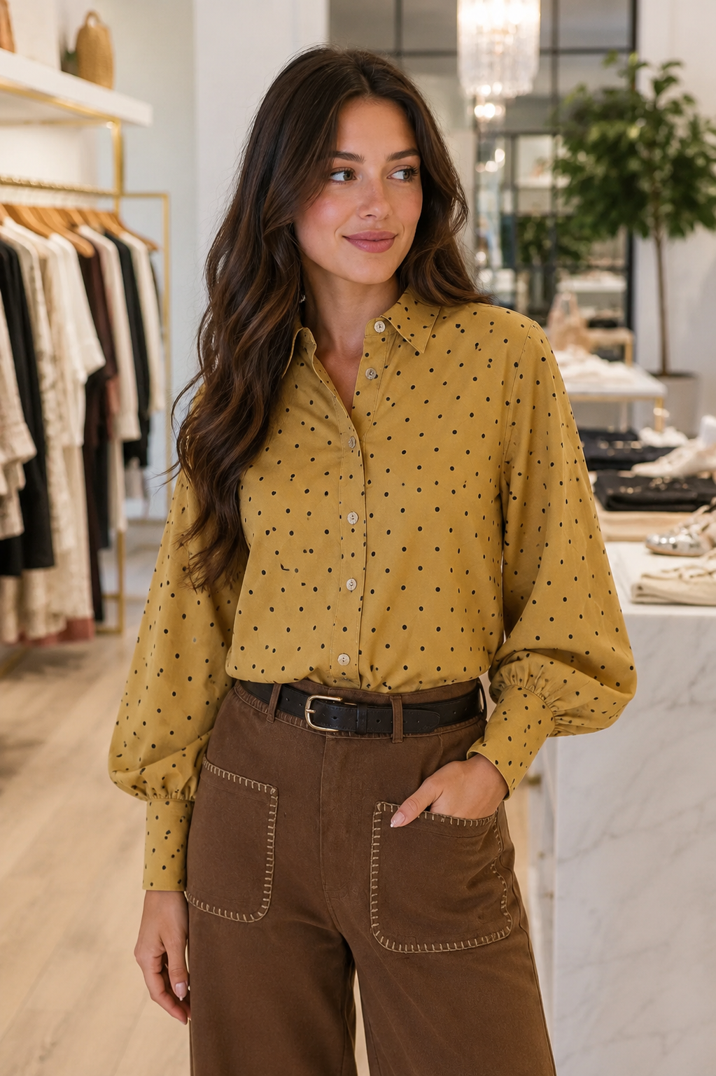 Golden Hour Dot Blouse Jodifl