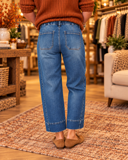 Weekend Barrel Jeans - Medium Wash Risen