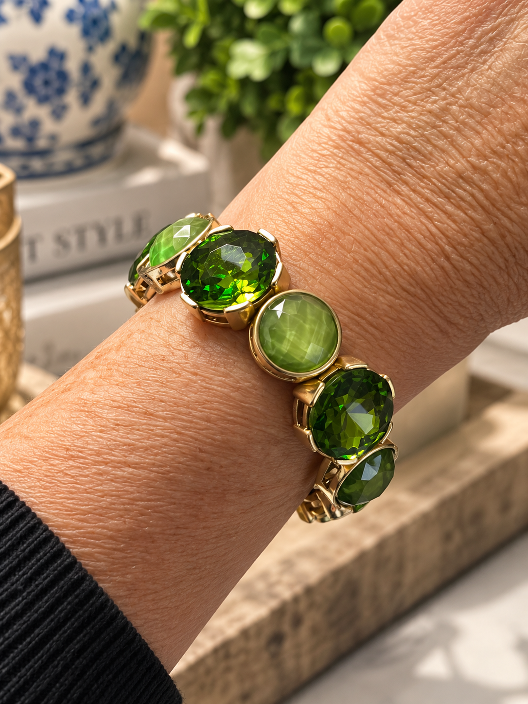 Emerald Glow Gemstone Bracelet SW Trading