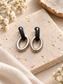 Midnight Link Drop Earrings Silver and Accessories