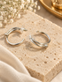 Polished Silver Double Hoop Earrings Silver and Accessories