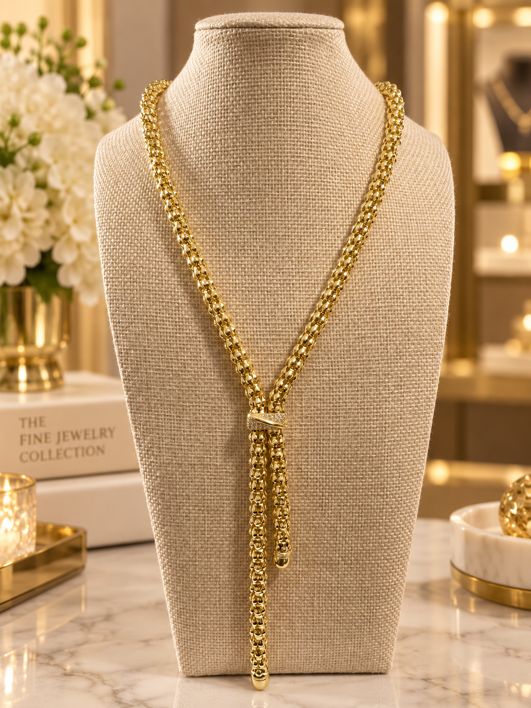 Golden Lariat Chain Necklace Silver and Accessories