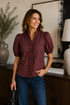 The Madeline Plaid Top Entro