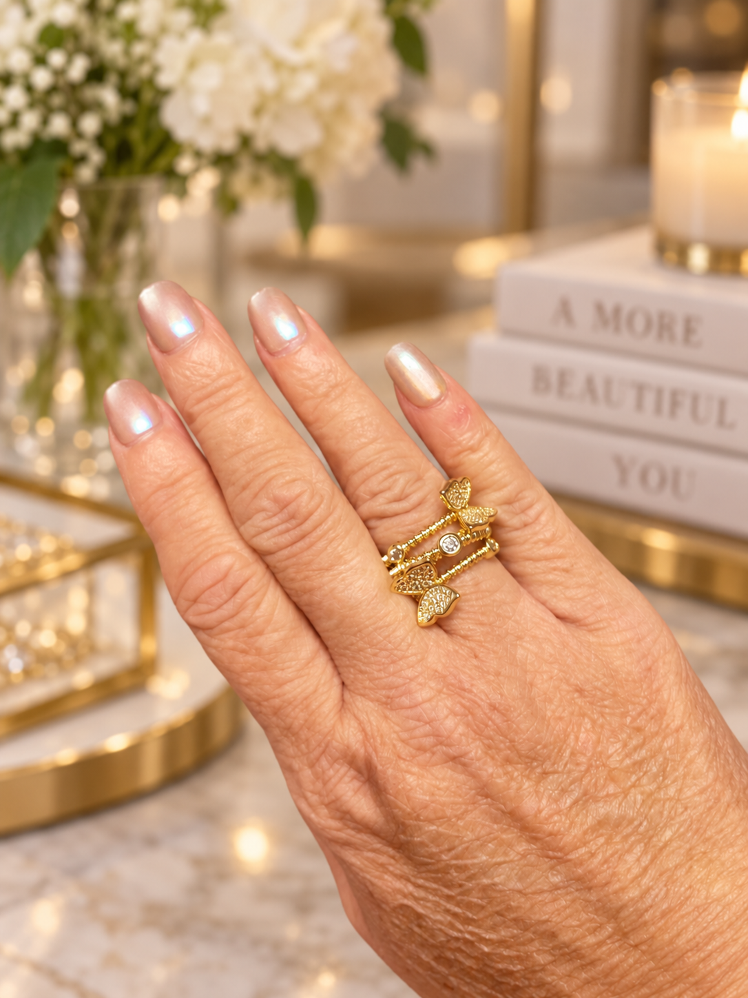 Layered Butterfly Ring Silver and Accessories