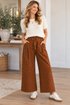 Spotted Comfort Pants -Brown Jodifl