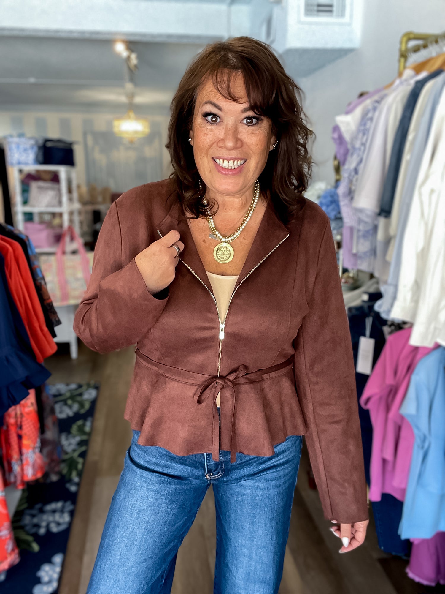 Zip It Up Suede Jacket THML