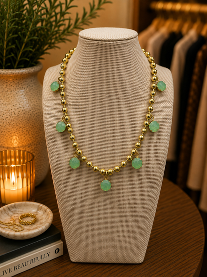 Crystal Drop Necklace By Yochi Yochi NY