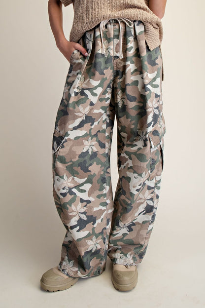 Hidden Bloom Camo Cargo Pants Easel
