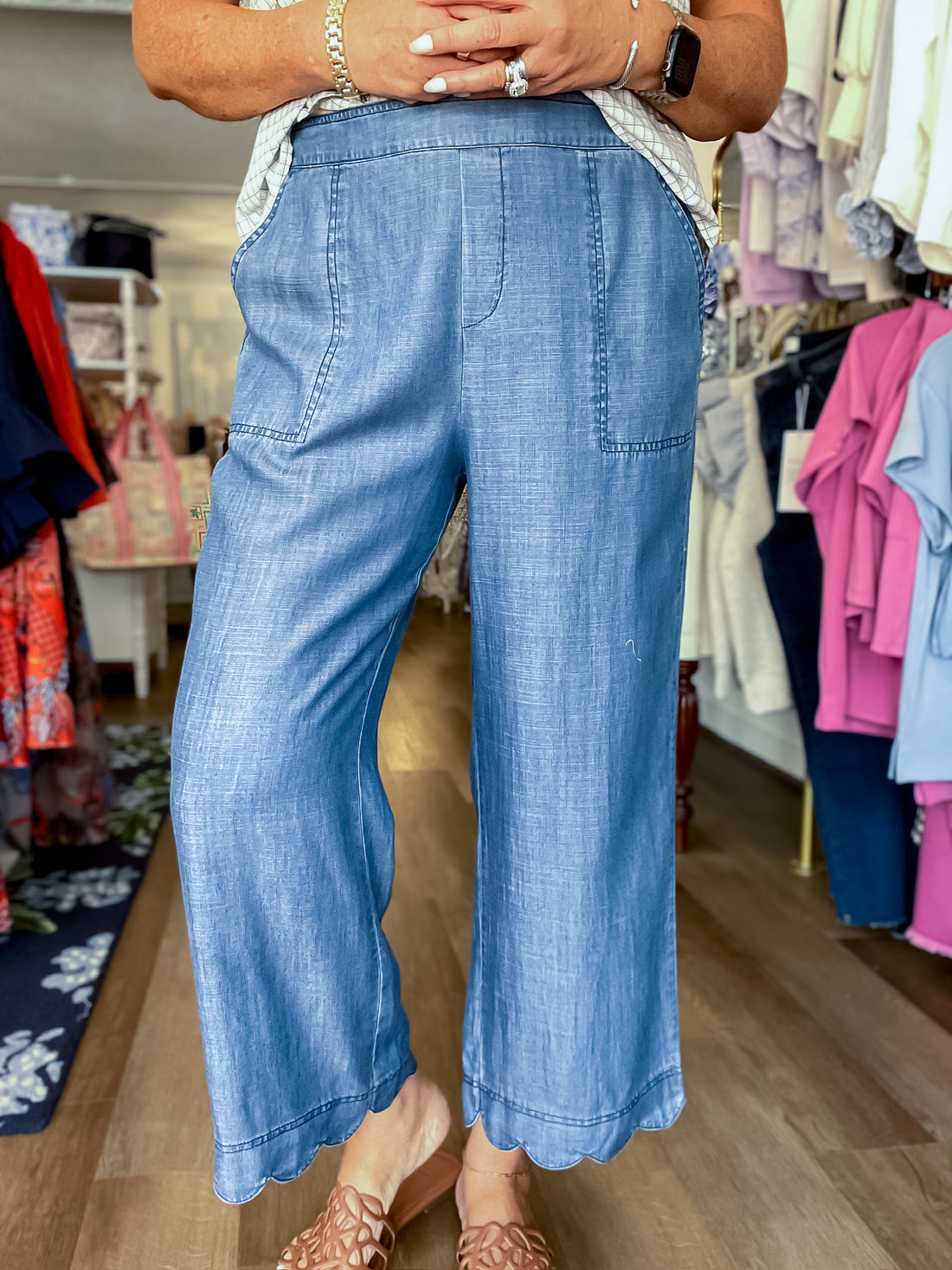 Sweet Tea Scallop Pants Current Air