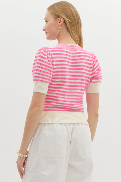 Beautiful Bow Sweater Top-Pink