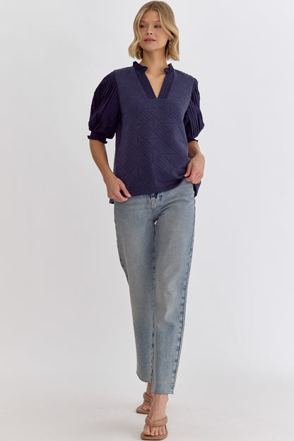 Corrine Quilted Half Sleeve Top