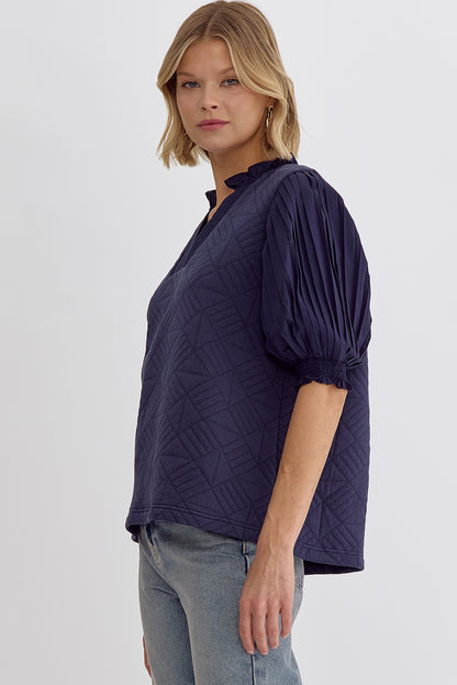 Corrine Quilted Half Sleeve Top