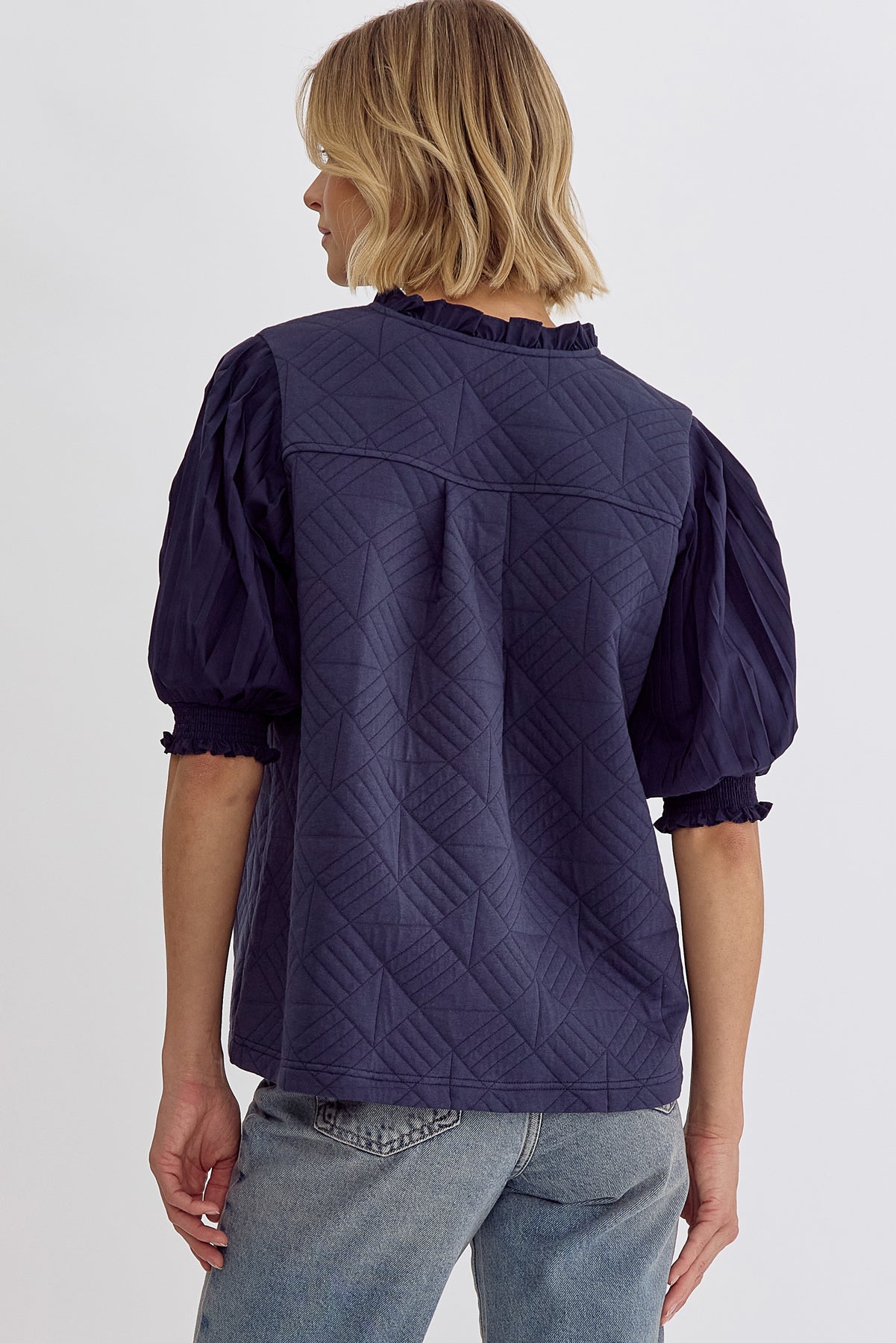 Corrine Quilted Half Sleeve Top