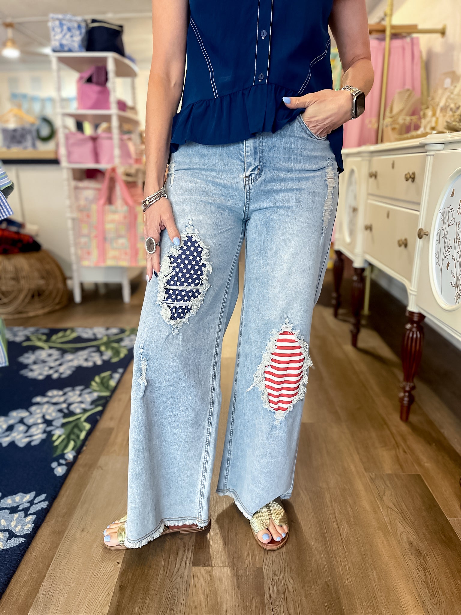 Freedom Fringe Denim Jeans Easel