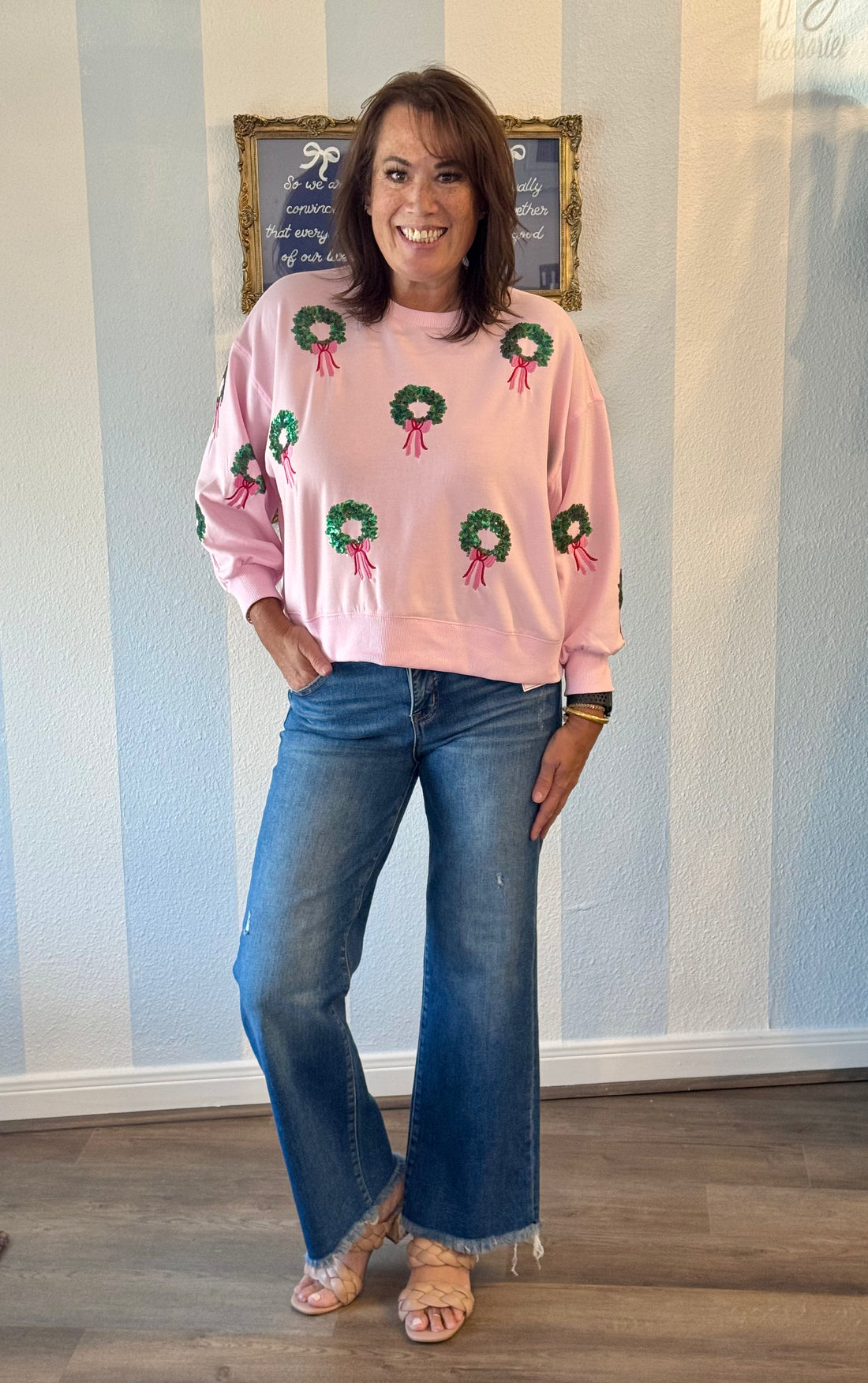 Holly Jolly Wreath Sweatshirt Mary Square