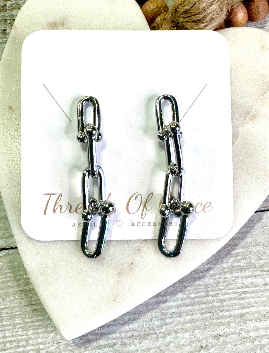 Paperclip Poise Earrings Silver