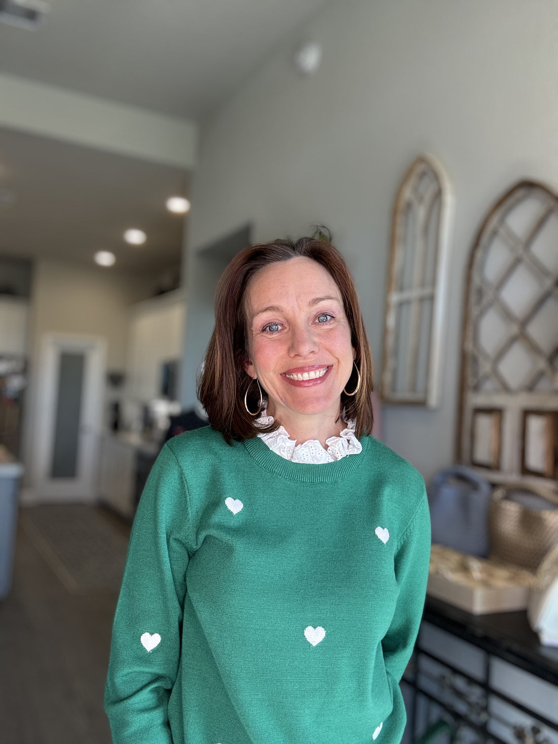 A Touch Of Lace Sweater Green