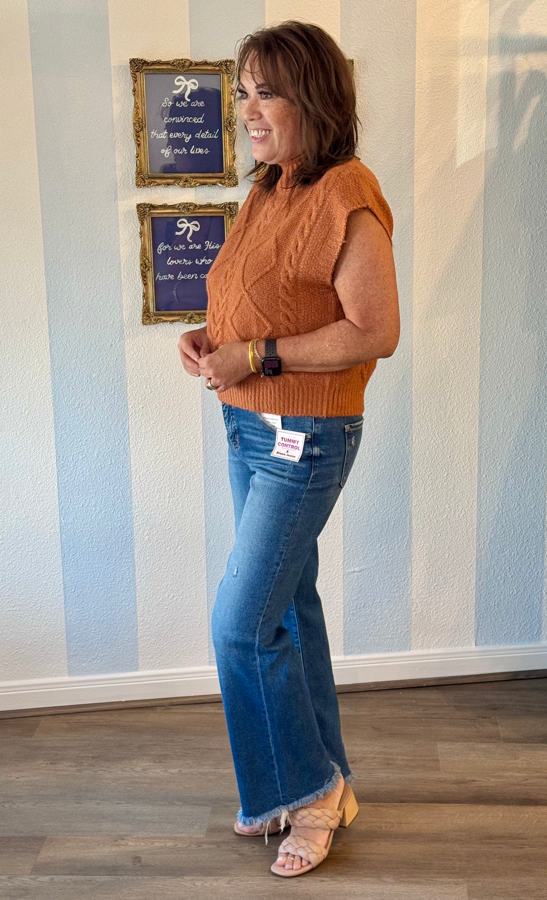 Caramel Twist Knit Vest Entro