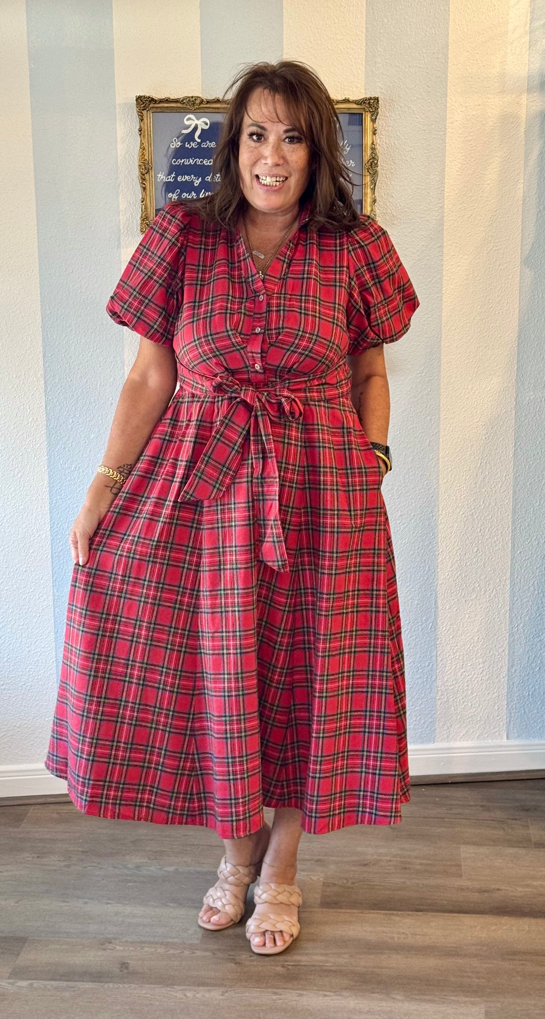Northhill Plaid Bow Dress Entro