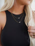 Layered gold pearl necklace 